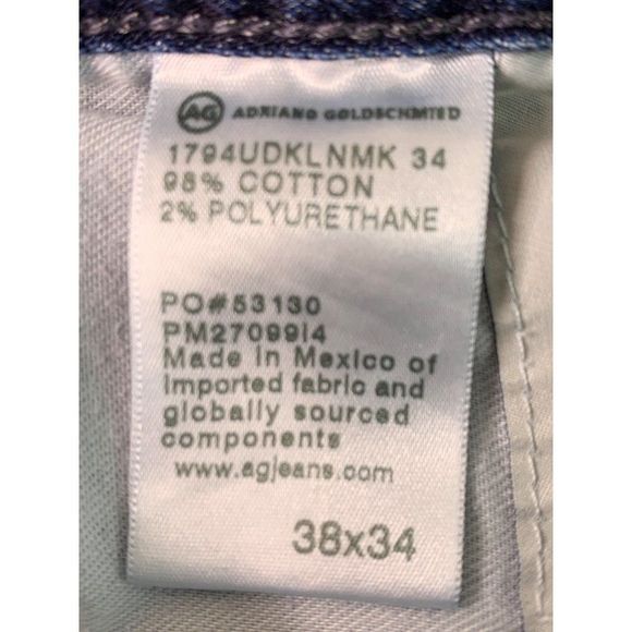 Mens Adirano Goldschmied AG Everett Slim Straight Jeans 38 x 30 EUC 6419 - Picture 11 of 16